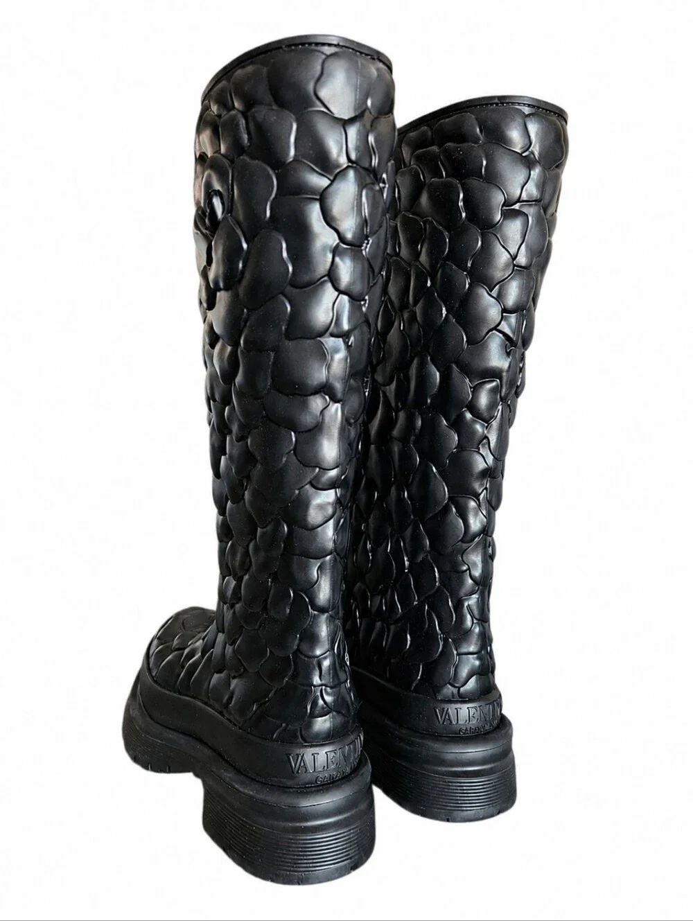 VALENTINO GARAVANI | Atelier 03 Rose Platform Rain Boots 36 Black With Box NWT